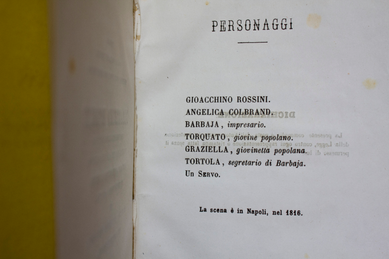 Luigi Dasti schreef een toneelstuk over celebrity Rossini, Milaan 1863. FEM-833.